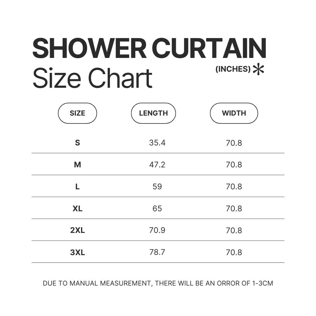 Shower Curtain Size Chart - Fleetwood Mac Merch