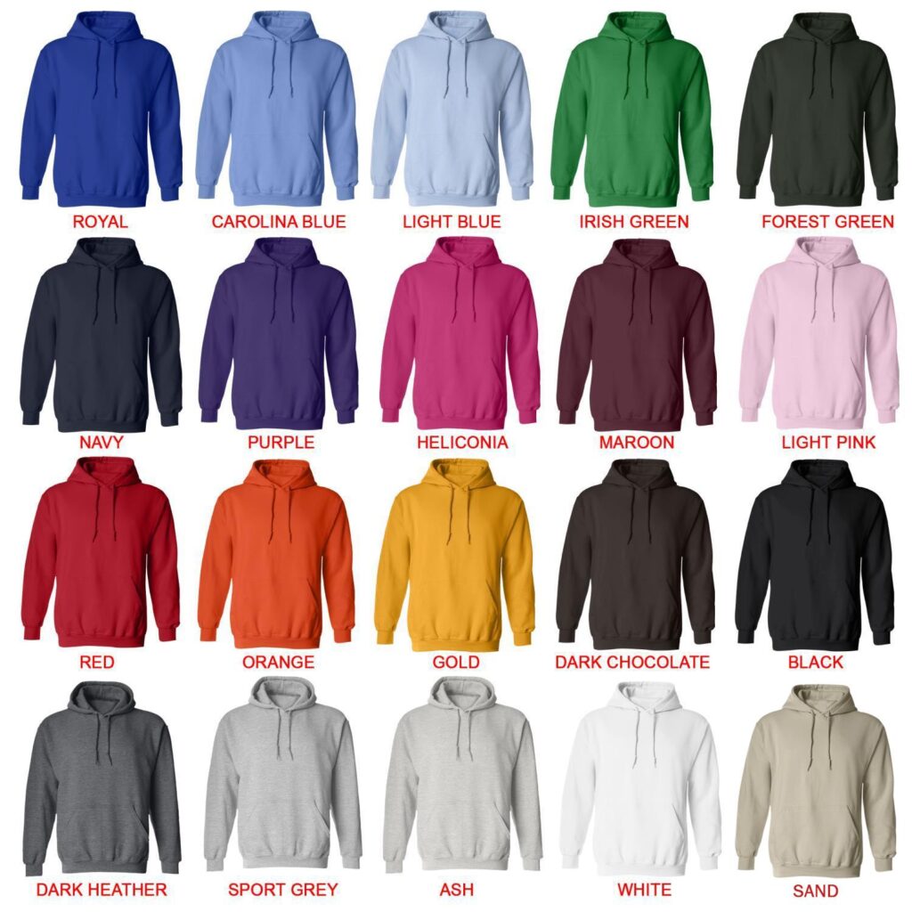 hoodie color chart 1 - Fleetwood Mac Merch