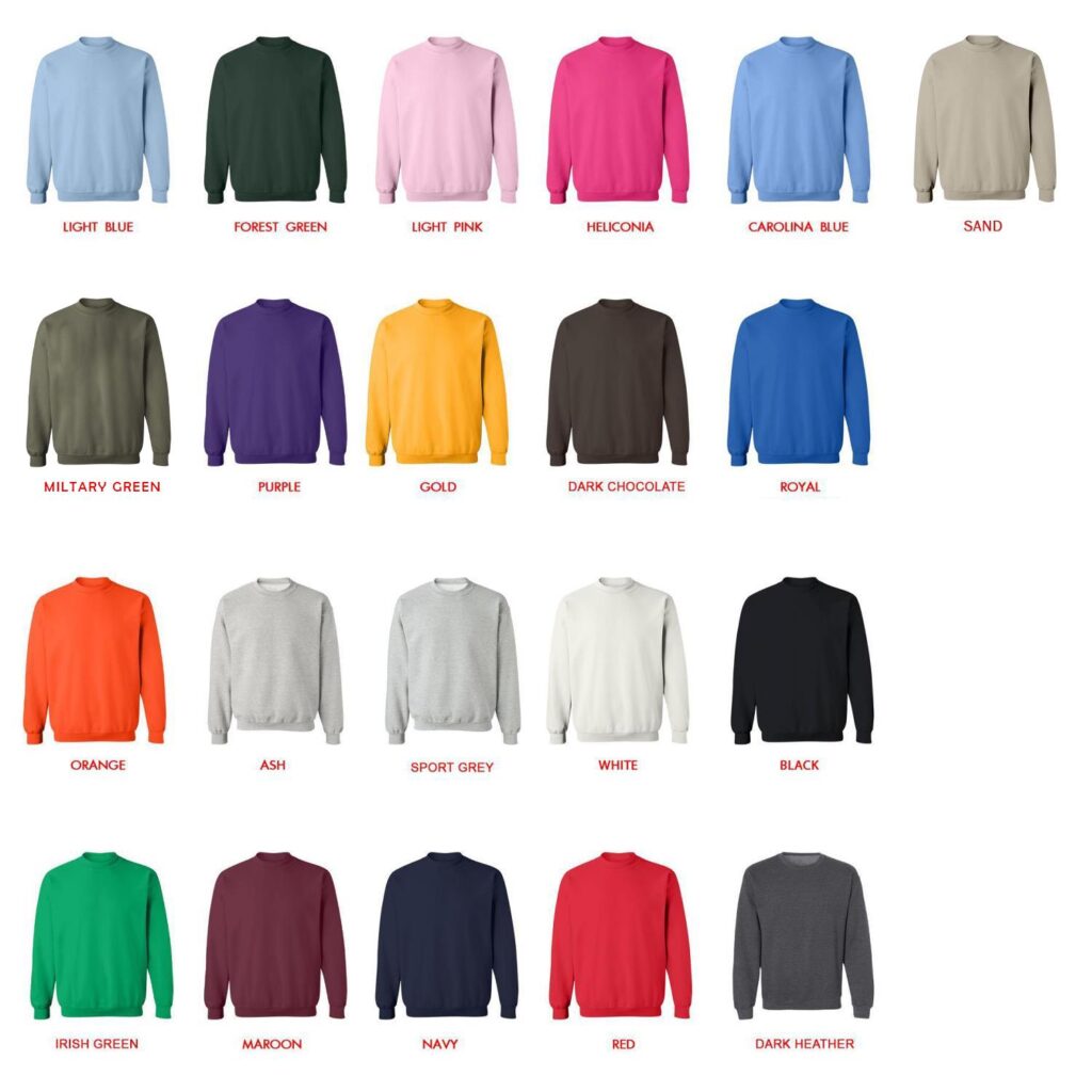 sweatshirt color chart 1 - Fleetwood Mac Merch