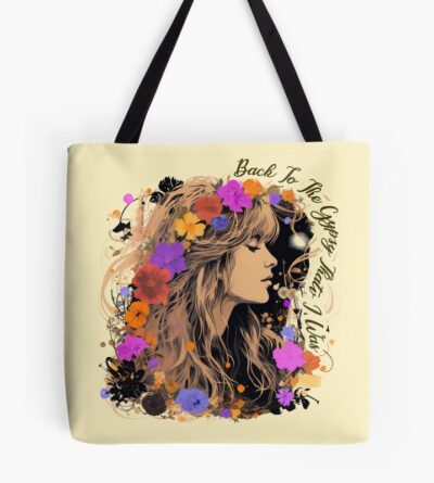 Vintage Stevie Nicks Design With Wildflower Gypsy That I Was Tote Bag Official Fleetwood Mac Merch