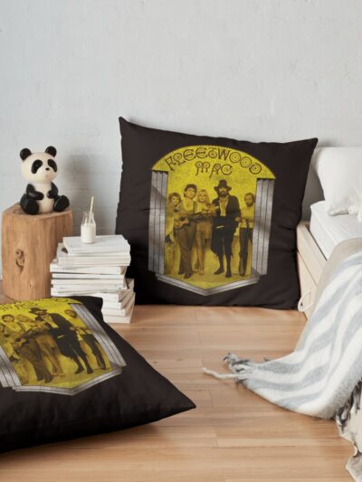 Retro 70S Fleetwood Mac Tour Throw Pillow Official Fleetwood Mac Merch