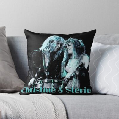 Fleetwoodmac || Christine And Stevie Throw Pillow Official Fleetwood Mac Merch