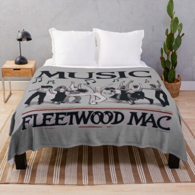 Fleetwood Mac: The Sound And Style Of Glam Rock In Digital Art Throw Blanket Official Fleetwood Mac Merch