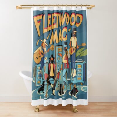 Fleetwood Mac Illustration Cover Shower Curtain Official Fleetwood Mac Merch